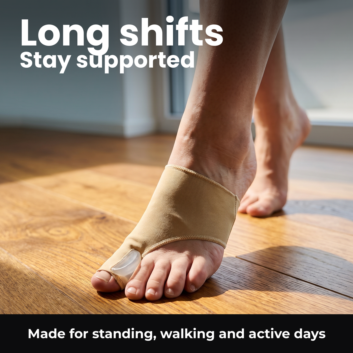 Support for long shifts walking and active days